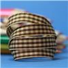 Order  10mm Gingham Ribbon - Turftan/Ginger